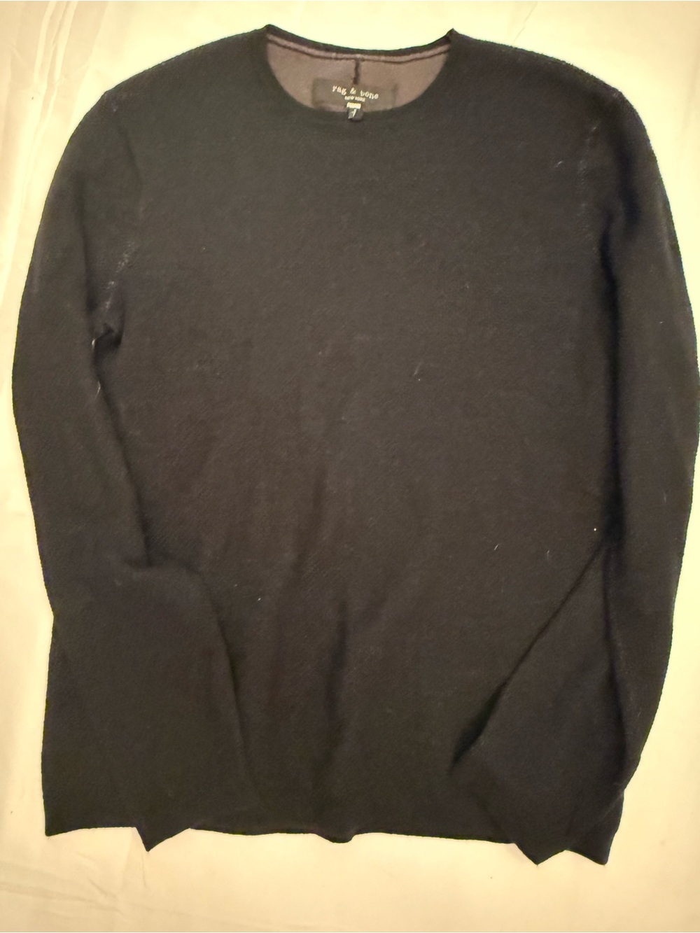 rag & bone Black Crewneck Knit Sweater
